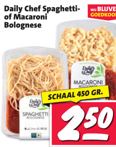  daily chef italiaanse maaltijd 450 spaghetti macaroni bolognese schaal 