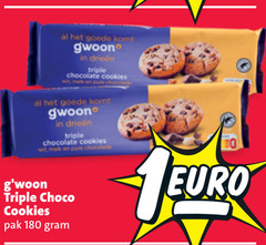  gwoon biscuit 180 triple chocolate wit chocolade melk choco pak 