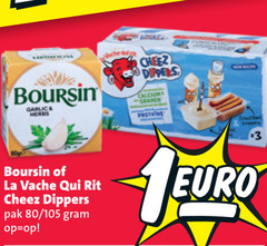  boursin la vache qui rit kaassnacks roomkaas garlic cheez dippers granen pak 80 