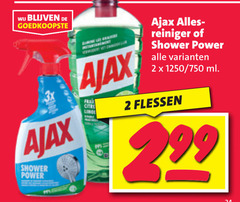  ajax allesreiniger 2 3x shower power vet reiniger 750 ml flessen 