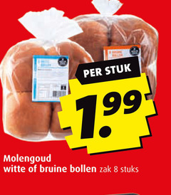  bolletjes 8 molengoud stuk witte bruine bollen zak stuks 