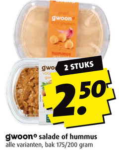  salade 2 50 gwoon hummus stuks bak 200 