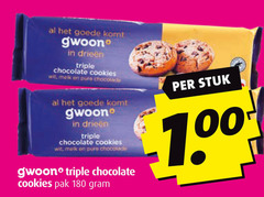  gwoon biscuit 180 triple chocolate wit melk chocolade stuk pak 