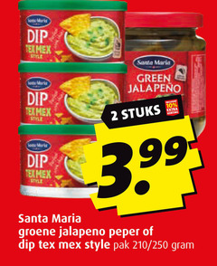  santa maria maaltijdsaus 2 10 mode dip style green stuks 3.99 groene jalapeno peper pak 210 250 