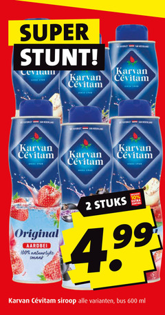  karvan cevitam limonadesiroop 2 10 100 600 super tam original aardbei stuks siroop bus ml 