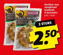  naanbrood 2 knoflook bombay brood koriander original best rose pak stuks 