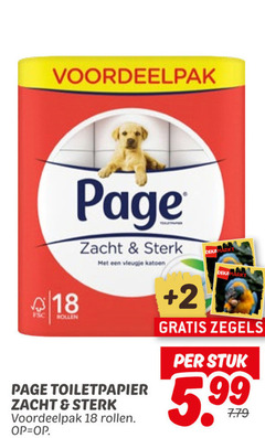  page toiletpapier 18 fsc rollen zacht vleugje katoen 2 zegels stuk 5.99 