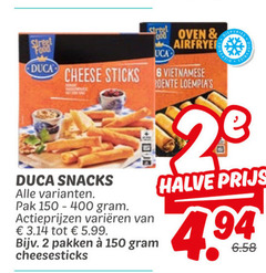  duca snacks kaassnacks 2 150 400 street food oven airfryer cheese sticks vietnamese pak varieeren 5.99 pakken groente halve 