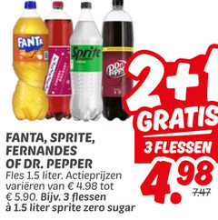  sprite fernandes fanta dr pepper frisdrank cola 1 2 3 ddr fles liter varieeren flessen zero sugar 