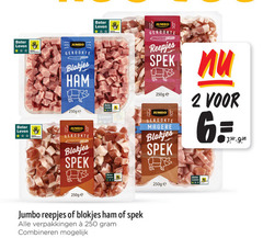  spekblokjes spekreepjes 2 250 beter leven jumbo gekookte blokjes ham gerookte reepjes spek b combineren 