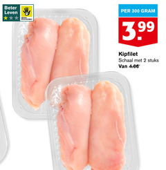  kipfilet 2 300 beter leven dieren bescherming 3.99 schaal stuks 