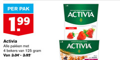  danone activia vruchtenyoghurt 4 pak pakken bekers x4 exclusieve yoghurtculturen aardbei live yoghurt cultures vezels 