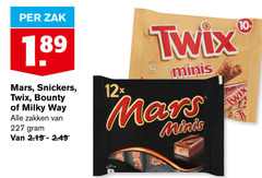  mars snickers twix milky way bounty mini chocoladerepen 10 zak zakken 12x minis 