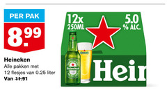  heineken flesjes bier 12 pak 12x 250ml pakken 0.25 liter 