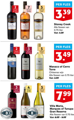  witte wijn rode rose 2 3 4 5 7 8 soepel rond australia fris fruitig australie stoney creek torre fles flessen liter cerro chileense 3.99 crianza hamersma droog rioja villa sauvignon maria marques tunupa reserva 