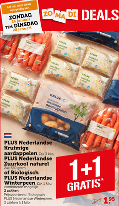  aardappelen 1 2 3 26 28 600 5000 let deals januari biologisch winterpeen vezels zuurkool naturel bodem kruimige 1.3kg nederlandse koken bakken poffen zak kilo combineren zakken 