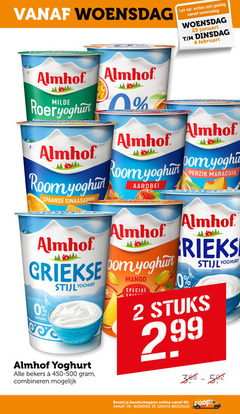  almhof vruchtenyoghurt 2 4 woensdag let januari roeryoghurt yoghurt room perzik maracuja aardbei spaanse sinaasappel griekse pom vet naturel bekers combineren mango stuks online 40- 