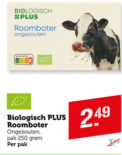  roomboter 250 biologisch ongezouten nutri score pak 