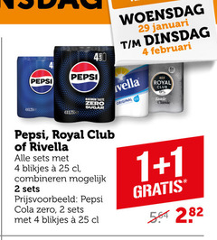  rivella royal club pepsi cola frisdrank 1 2 4 25 430 taste zero sugar woensdag januari original tonic classic blikjes combineren 