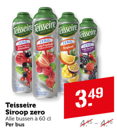  teisseire limonadesiroop 60 depuis zero parfum flavour grenadine fraise framboise strawberry raspberry tropical fruits des bois sans sucres sugar siroop bussen bus 