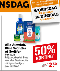  blue wonder allesreiniger 4 50 disinfect cleaning wipes let woensdag januari swiffer dry 99 9 formula airwick stuk desinfectie reiniger doekjes pak stuks 