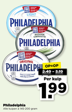  philadelphia zuivelspread 2 30 44 recepten light bieslook ciboulette original frisse romige frais kuip 