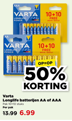  varta batterijen 10 50 aaa longlife power germany free gratuit aa alkaline pak stuks 