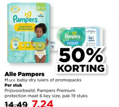  pampers luierbroekjes luiers billendoekjes 6 19 50 99 premium protection aqua baby dry promopacks stuk maat size pak stuks 