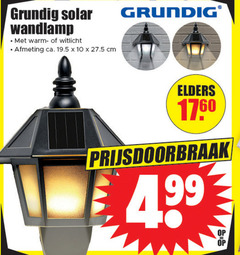  10 99 grundig solar wandlamp warm witlicht ca. cm elders 