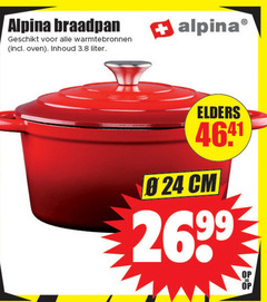  alpina braadpan 99 warmtebronnen oven inhoud liter elders cm 