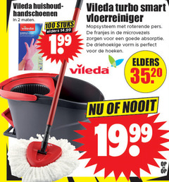  mop 2 99 100 3520 vileda huishoud handschoenen maten stuks elders 19 turbo smart vloerreiniger roterende pers franjes microvezels absorptie driehoekige vorm hoeken 