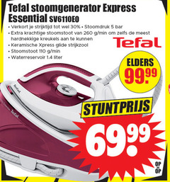  tefal stoomstrijksysteem 5 30 99 260 stoomgenerator express essential verkort stoomdruk bar stoomstoot min hardnekkige kreukels xpress glide strijkzool waterreservoir liter elders 