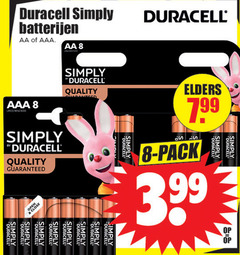  duracell batterijen 8 simply aa aaa mn2400 by quality guaranteed open close elders pack 3.99 