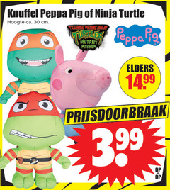  30 knuffel peppa pig ninja turtle hoogte ca. cm mutant mayhem b elders 