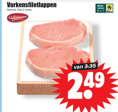  varkensfiletlapjes 2 varkensfiletlappen naturel pak stuks vleeschmeesters beter leven 