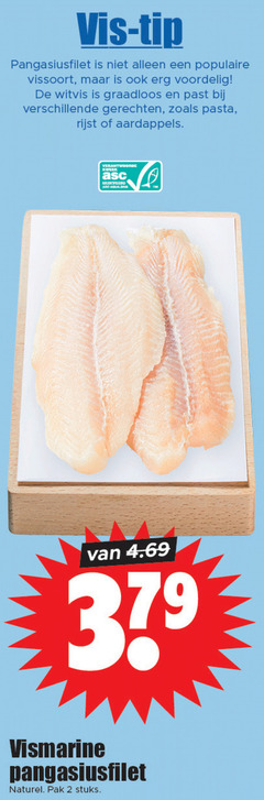  pangasius 2 vis tip pangasiusfilet vissoort witvis gerechten pasta rijst aardappels kweek gecertificeerd word vismarine naturel pak stuks 