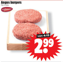  hamburgers 2 angus burgers pak stuks vleeschmeesters 