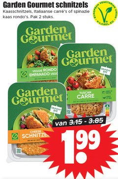  garden gourmet vegetarisch 2 schnitzels kaasschnitzels italiaanse spinazie kaas pak stuks veggie rondo with cruesli vegetarian label crunchy bite cheese tuscan carre well weser bes source protein 