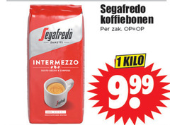  segafredo koffiebonen 1 zanetti zak intermezzo gusto kilo 