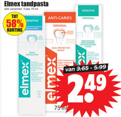  elmex tandpasta tube ml sensitive anti caries original gentle white triple protection beschermt dual protective shield bescherming gevoelige tanden effectief versterkt glazuur clinically beschermen help to 5.99 