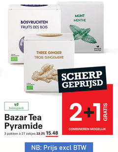  bazar thee 1 2 3 27 28000 bosvruchten fruits des bois munt menthe eerlijk three ginger trois biologisch tea pyramide pakken zakjes scherp geprijsd combineren 