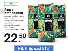  peeze koffiebonen 1 eerlijke medium roast koffie amor amora dark zak kilo 22.50 