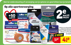  2 10 ondersteuning verzorging spieren gewrichten 50 punten class round scan kaart knie bandage leukotape classic sporttape hansaplast protective polsbandage halve cooling gel breed cm stuks 