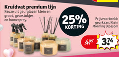  25 kruidvat premium lijn geurglazen klein geurstokjes homespray geurkaars morning blossom 