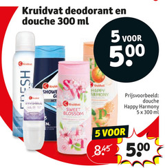  kruidvat huismerk deodorant douchegel 5 300 500 douche ml fresh invisible shower sweet blossom happy harmony 