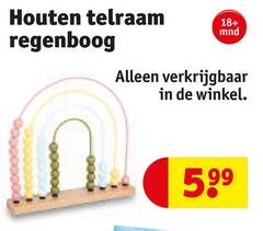  18 mnd houten telraam regenboog 