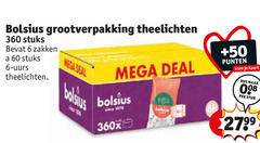  bolsius theelichten 6 60 360 grootverpakking stuks zakken mega deal 50 punten scan kaart stuk 