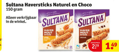  150 sultana naturel choco haver mout sticks 