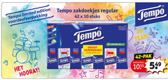  tempo zakdoeken 1 3 10 42 450 limited edition zakdoekjes regular stuks r pak 