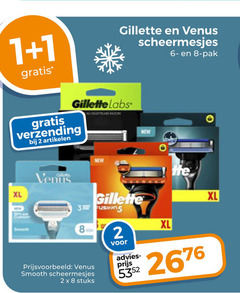  gillette scheermesjes 1 2 3 8 venus pak labs verzending artikelen xl smooth stuks 